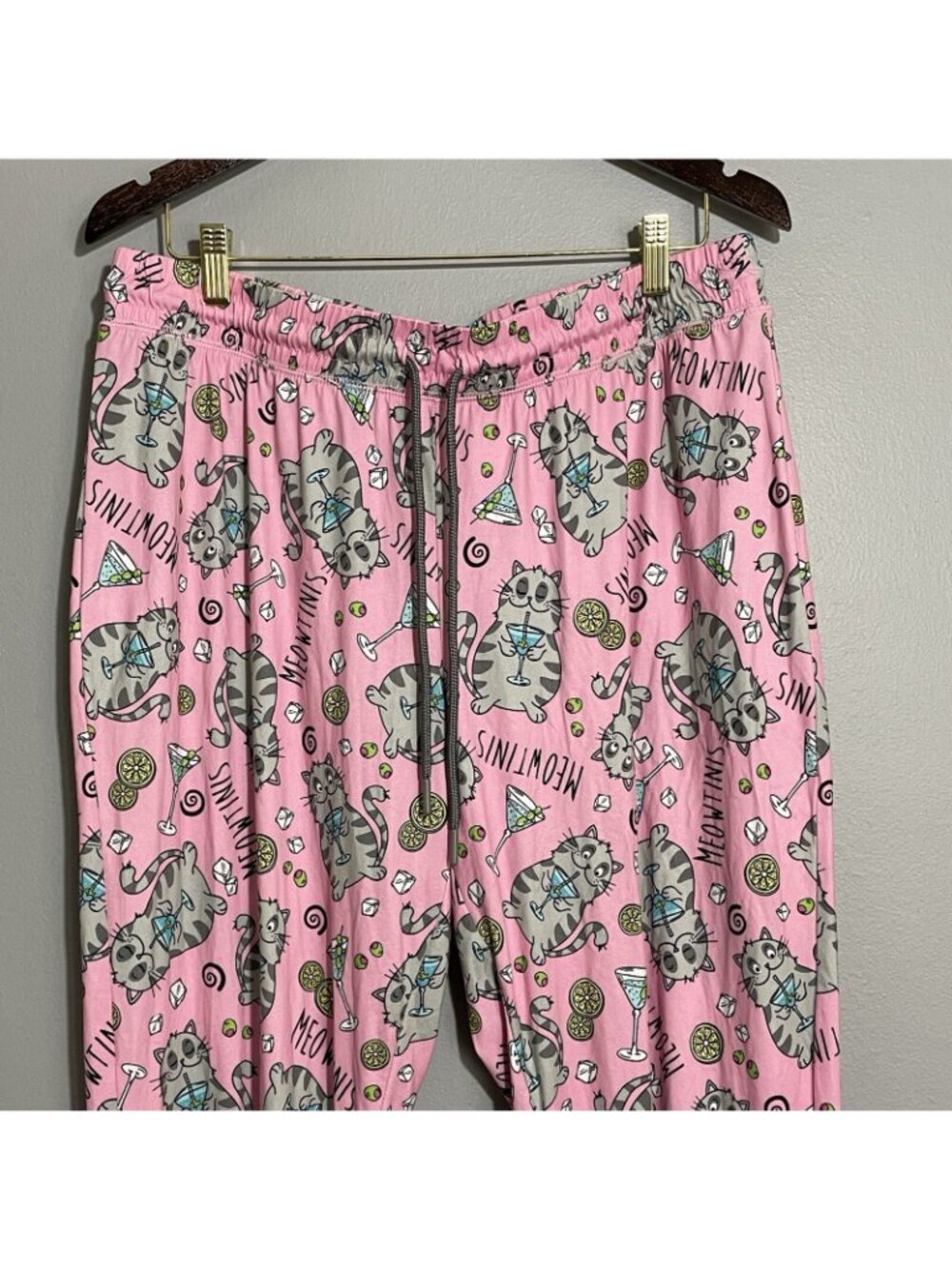 Briefly Stated Cat Lady Pajama Pants Women XL 16/18 Cocktail Drink Casual Lounge - Picture 10 of 12